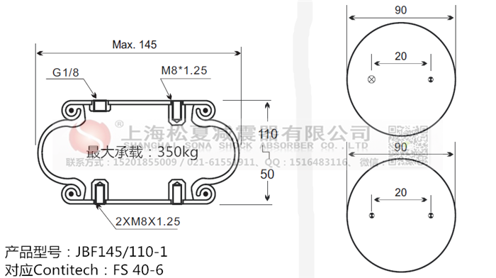 JBF145/110-1橡膠<a href='http://m.zkoepgr.com.cn/' target='_blank'><u>空氣彈簧</u></a>