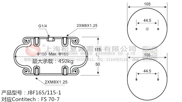 JBF165/115-1橡膠<a href='http://m.zkoepgr.com.cn/' target='_blank'><u>空氣彈簧</u></a>