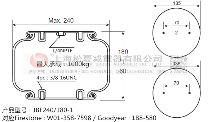 JBF240-180-1橡膠<a href='http://m.zkoepgr.com.cn/' target='_blank'><u>空氣彈簧</u></a>