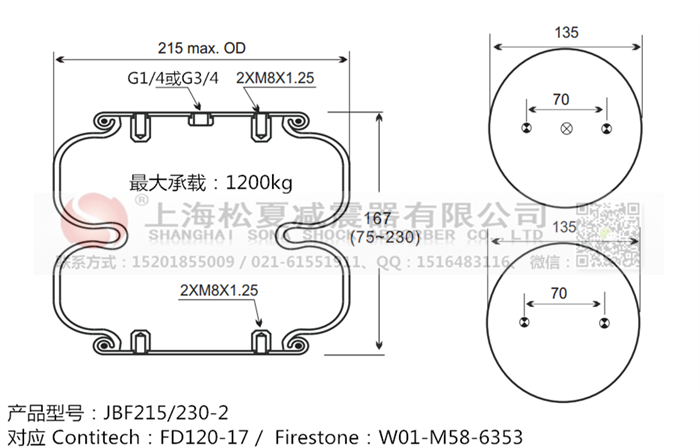 JBF215/230-2橡膠<a href='http://m.zkoepgr.com.cn/' target='_blank'><u>空氣彈簧</u></a>