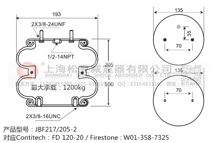 JBF217/205-2橡膠<a href='http://m.zkoepgr.com.cn/' target='_blank'><u>空氣彈簧</u></a>